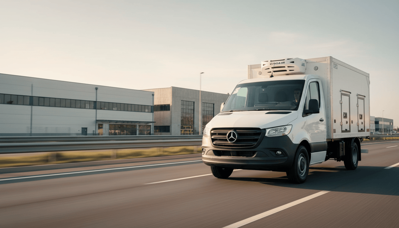 Camión con equipo de refrigeración Civiair en ruta